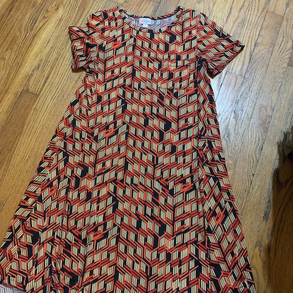 Lularoe t shirt dress. Geometric pattern